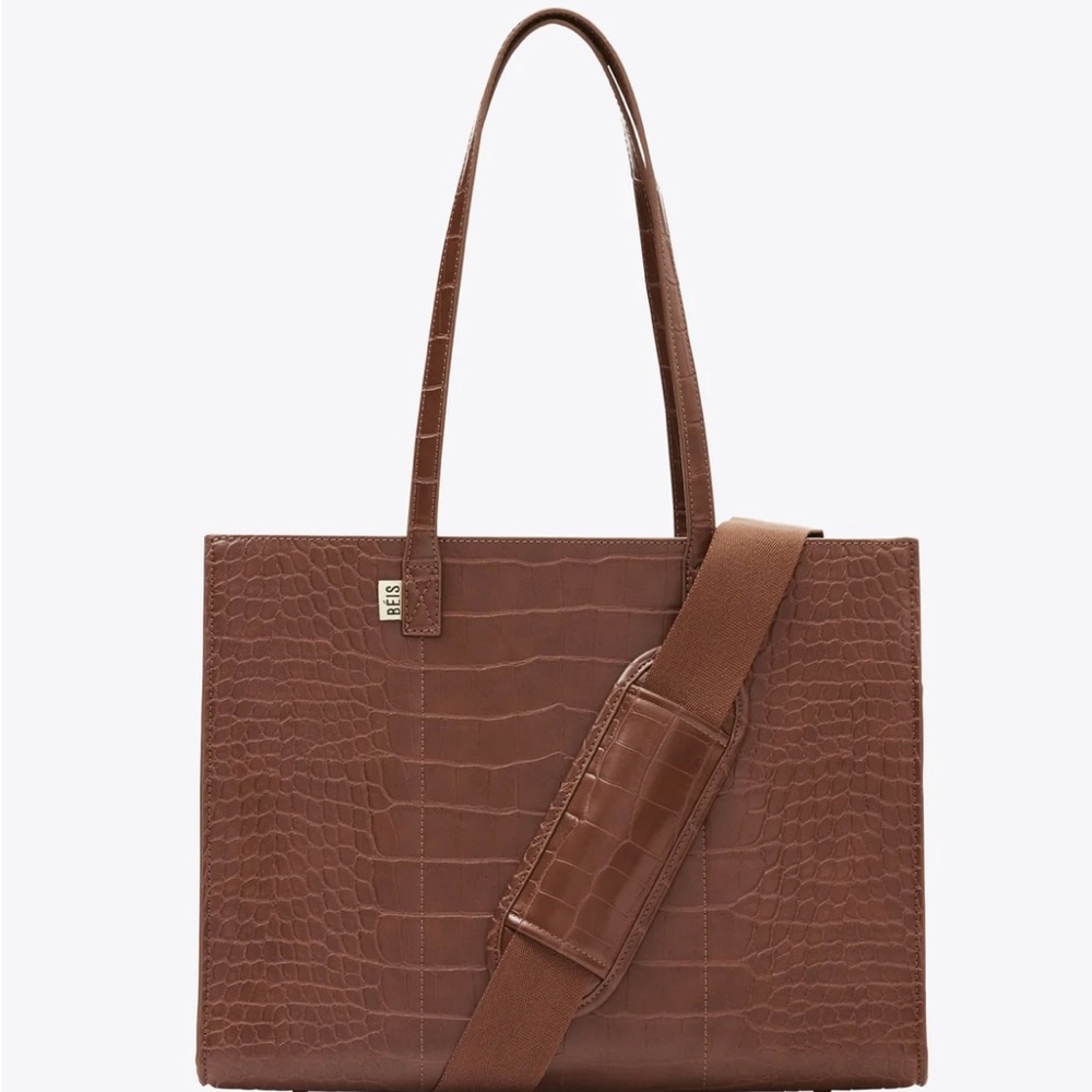 Beis Work Tote in Maple Croc